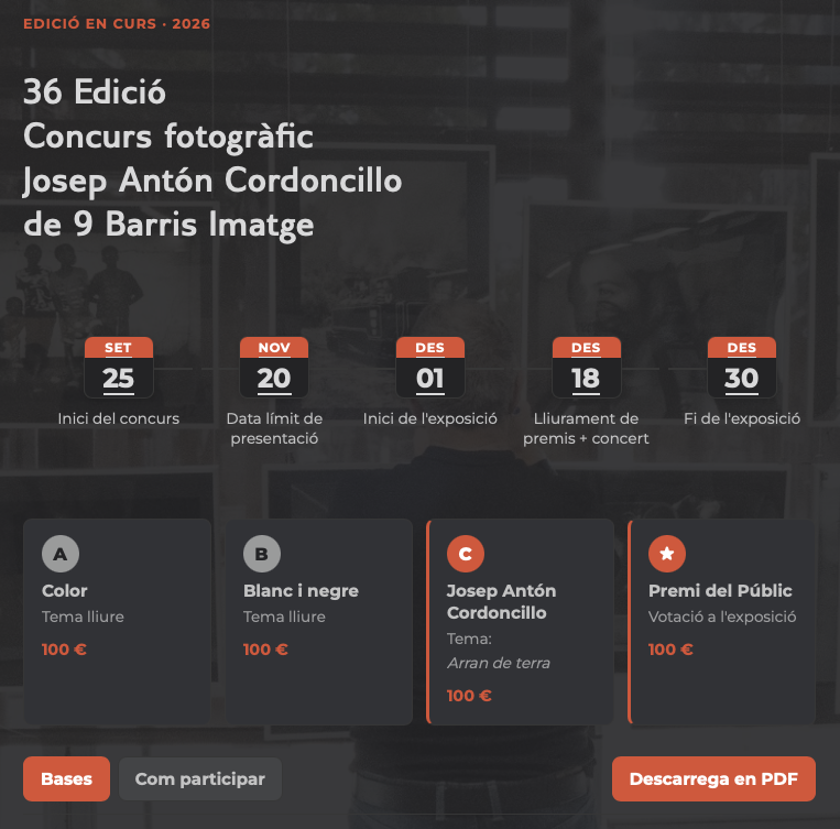 36a Edició del Concurs Fotogràfic Josep Antón Cordoncillo