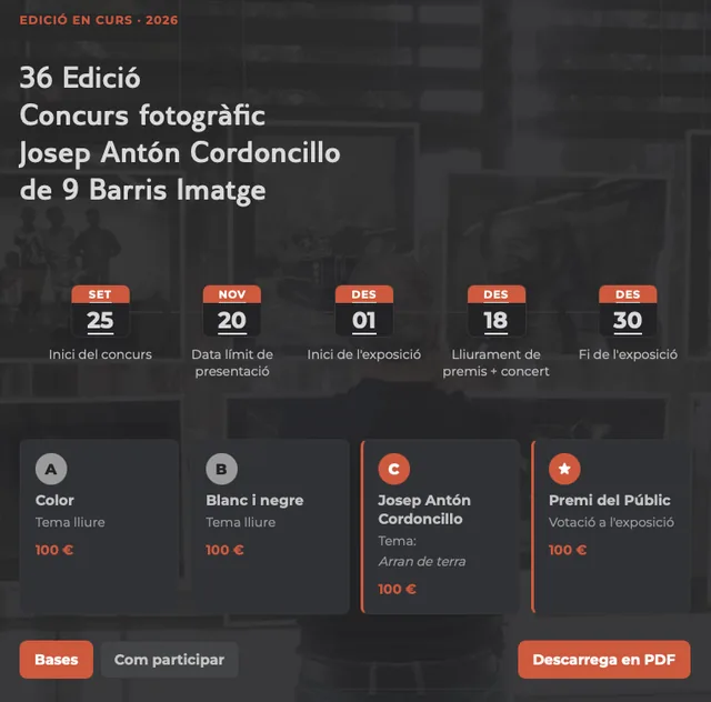 36a Edició del Concurs Fotogràfic Josep Antón Cordoncillo